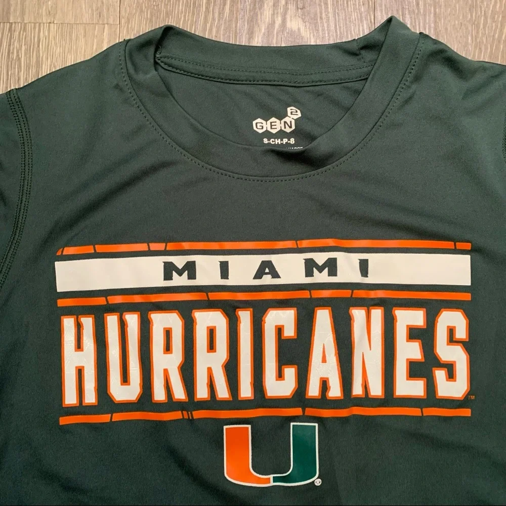 Miami Hurricanes Gen2 Athletic Moisture Wicking Shirt Youth Boy’s Size Small (8)